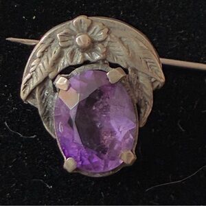 Vintage Bernard Instone Arts & Crafts Amethyst Necklace Pendant Charm 925 Silver